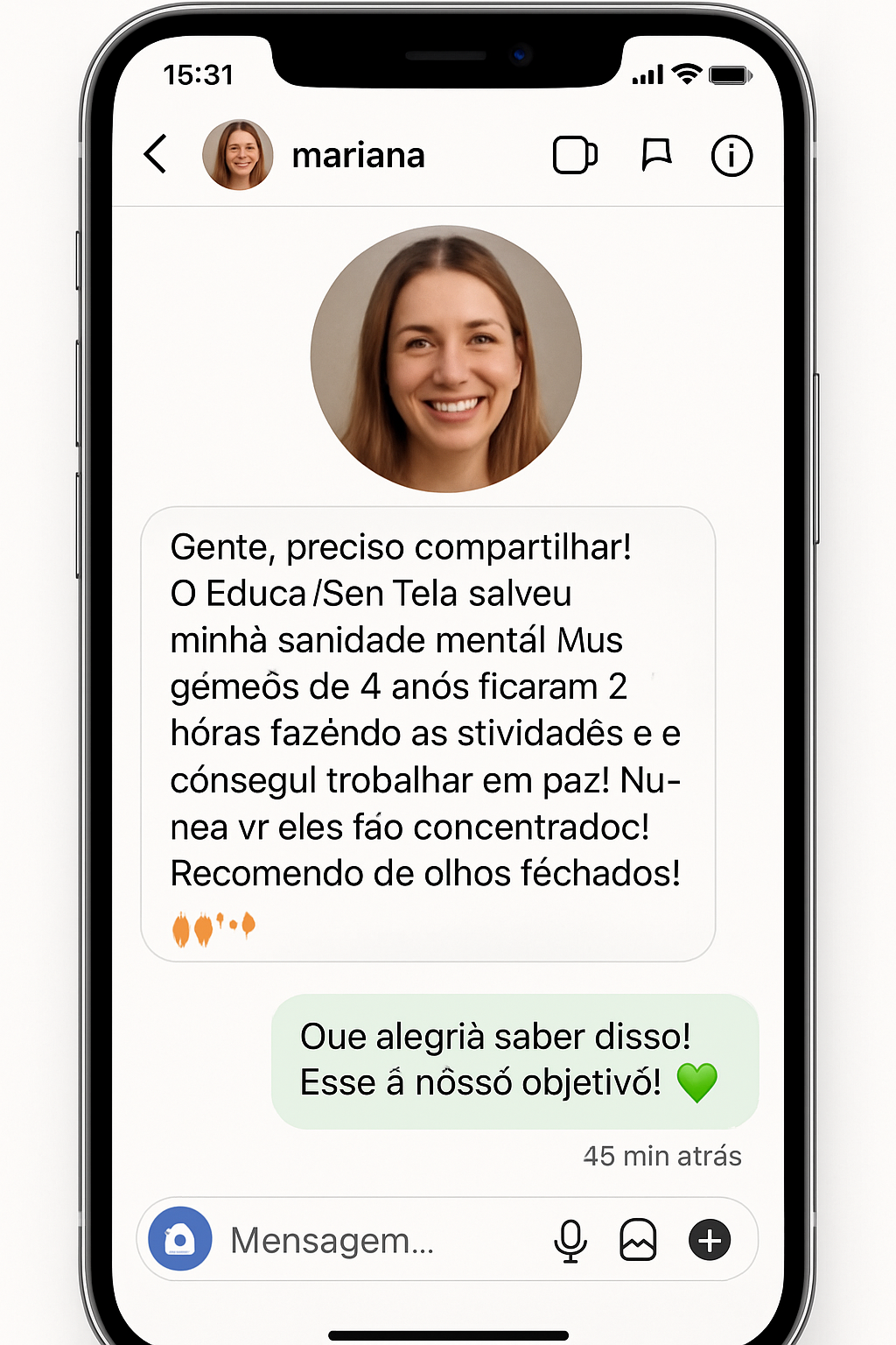 Conversa Instagram - Mãe de gêmeos recomenda produto